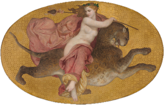 Bacchante on a panther sticker